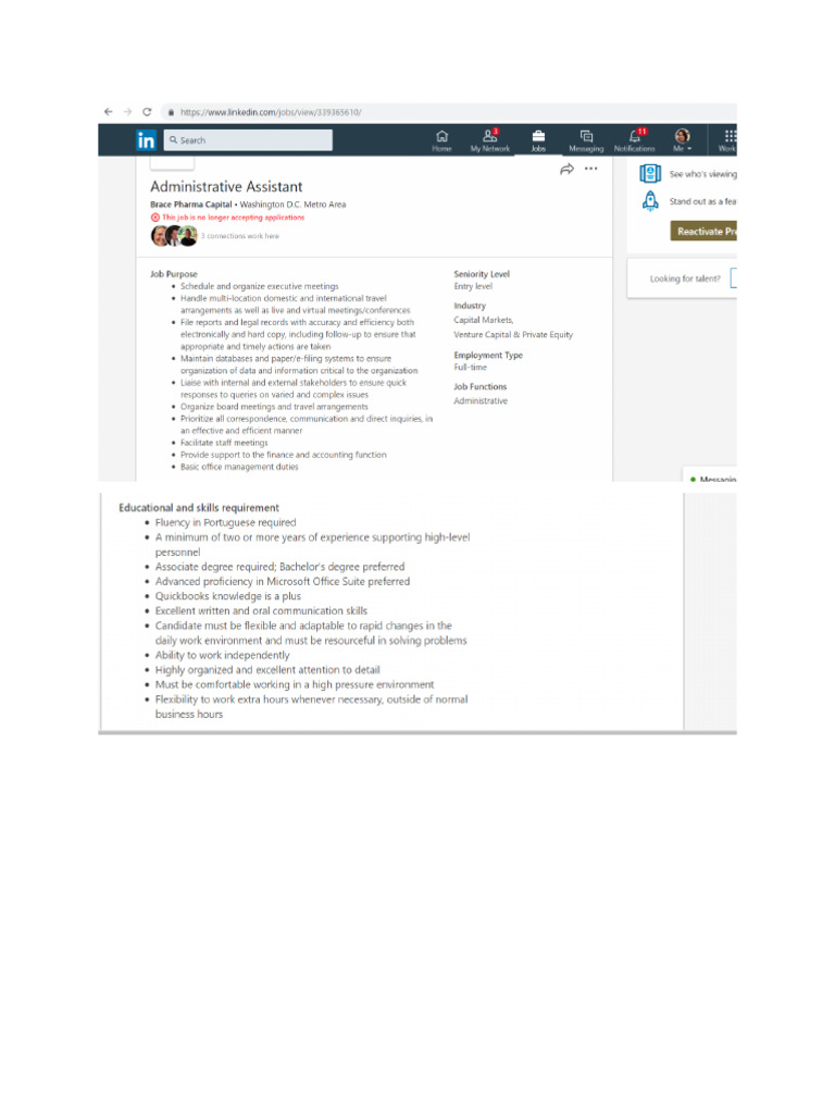 Administrative Assistant Job Description PDF
