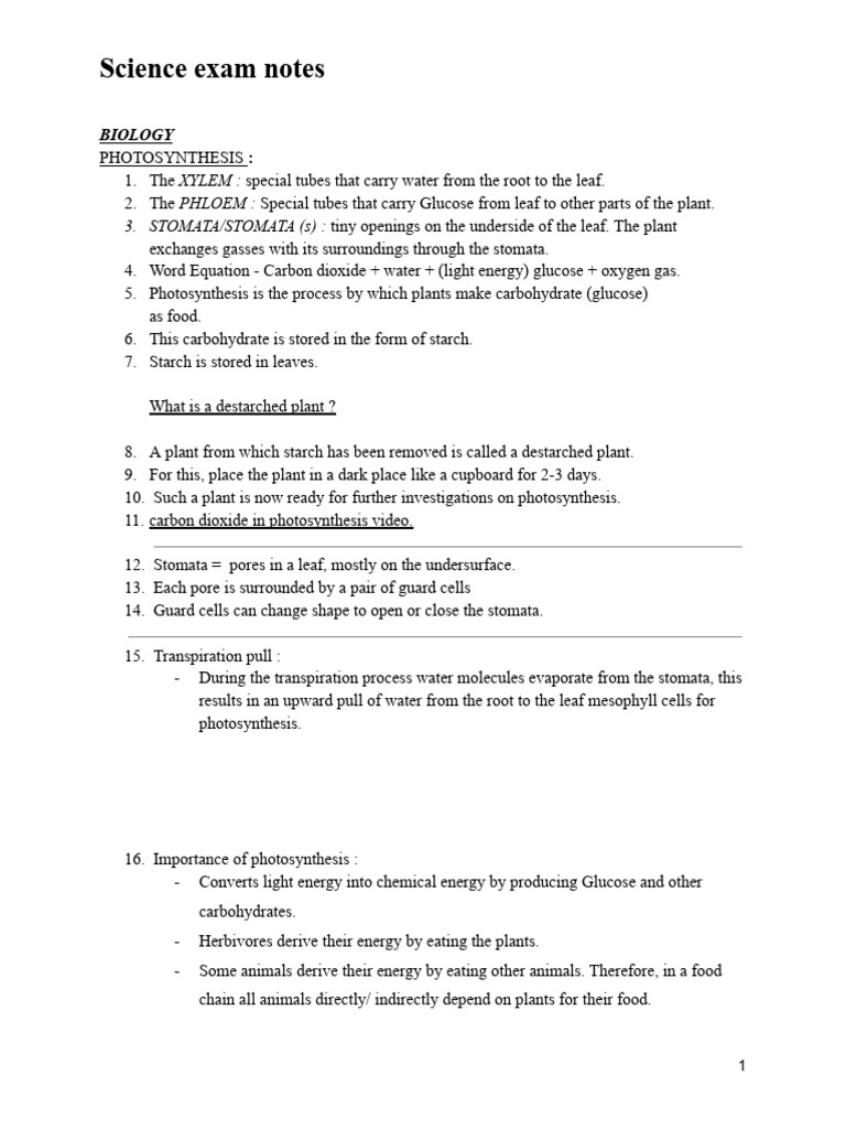 Biology Chemistry Physics Exam Notes | PDF | Electric Current ...
