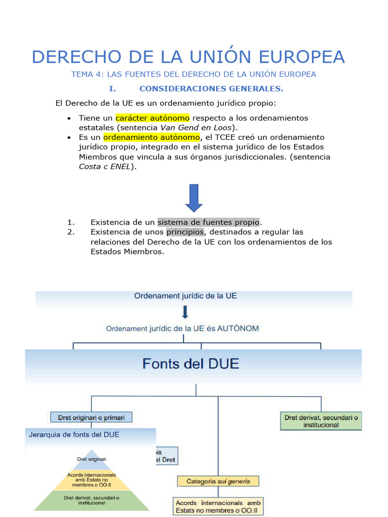 Fuentes del Derecho de la UE | PDF | Ley de la Unión Europea ...