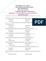 MCQ - BBA -  INVESTMENT MANAGEMENT