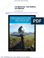 Organizational Behavior 13Th Edition Bien Solutions Manual PDF