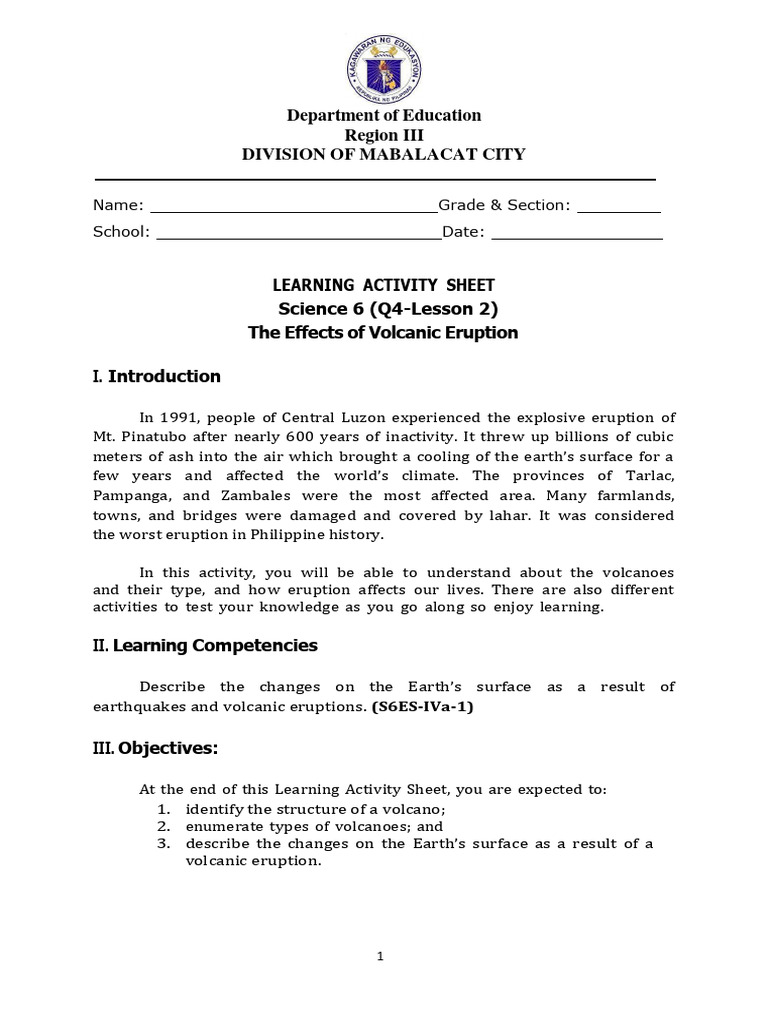 Volcano Eruption: Effects and Safety Tips | PDF | Volcano | Types Of ...