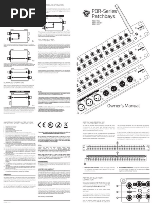 Black Lion Audio Patchbays Owners Manual 2pg