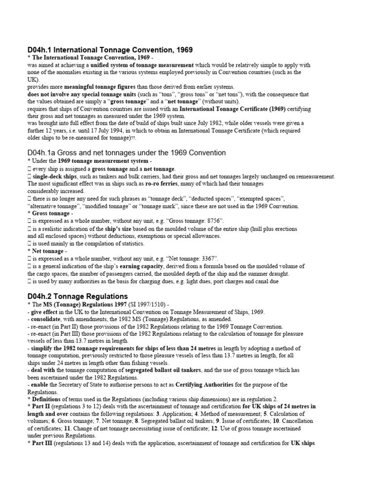 Tonnage certificate pdf tonnage ships