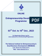 Online Entrepreneurship Development Programme NIESBUD Noida