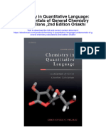 Download Chemistry In Quantitative Language Fundamentals Of General Chemistry Calculations 2Nd Edition Oriakhi full chapter pdf scribd