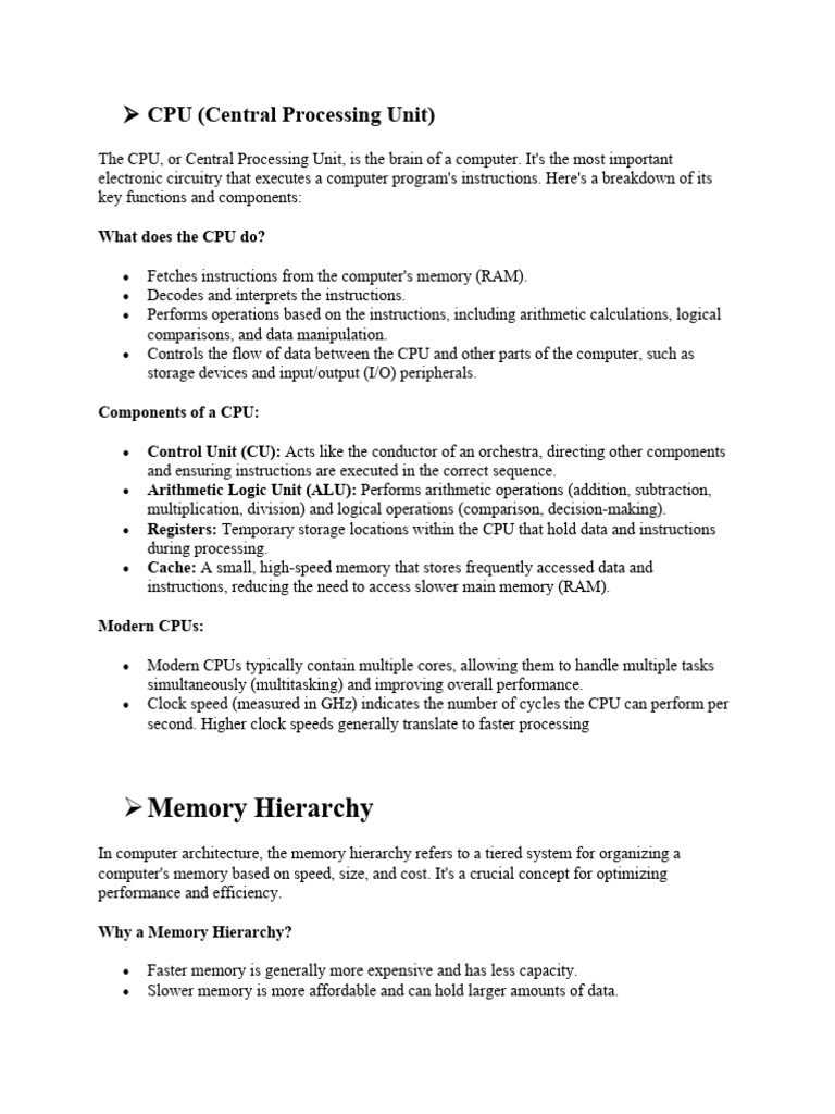 task 8 computer architecture | PDF | Central Processing Unit | Computer ...
