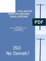ISO 9001: 2015 KALİTE Yönetim Sistemi Temel Eğitimi