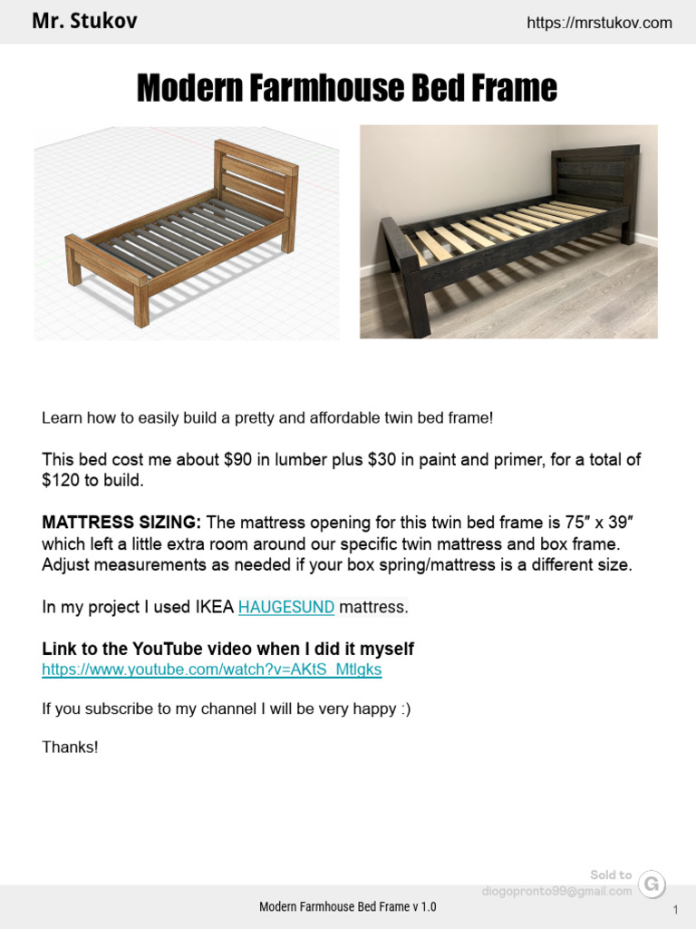 Modern Farmhouse Bed Frame Pdf Bed
