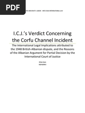 The Corfu Channel Dispute Icj S 1st Case Albania Naval Mine