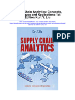 Supply Chain Analytics Concepts Techniques and Applications 1St Edition Kurt Y Liu Full Chapter
