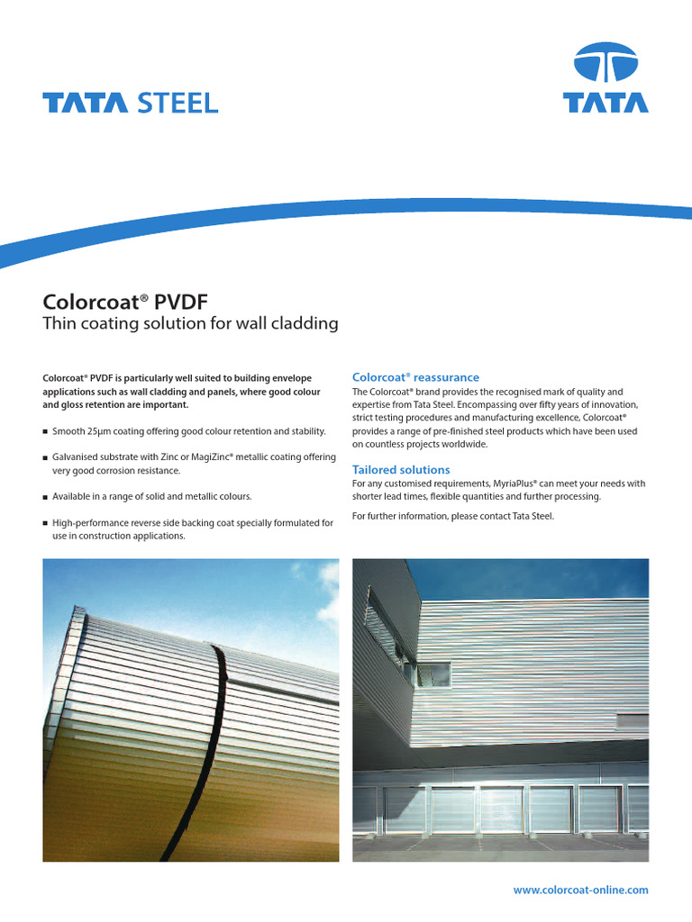 Tata Steel Colorcoat PVDF Datasheet ENG FINAL 032012 (2) | PDF ...