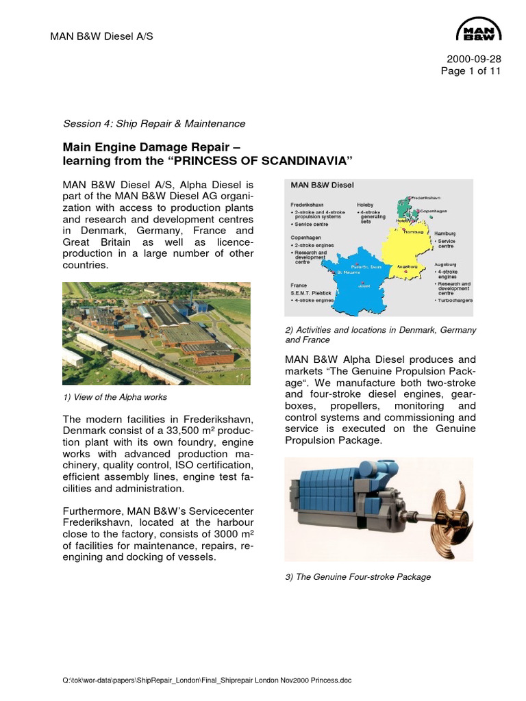 Engine Repair Case Study: Princess of Scandinavia | PDF | Piston | Engines