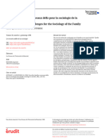 Nouvelles Familles, Nouveaux Défis Pour La Sociologie de La Famille New Families, New Challenges For The Sociology of The Family