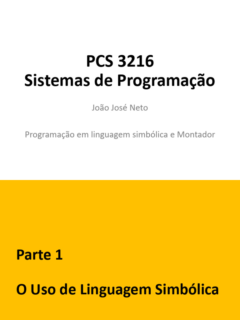 Linguagem Simbólica e Montador | PDF | Linguagem de programação ...