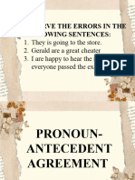 Pronoun Antecedent Agreement