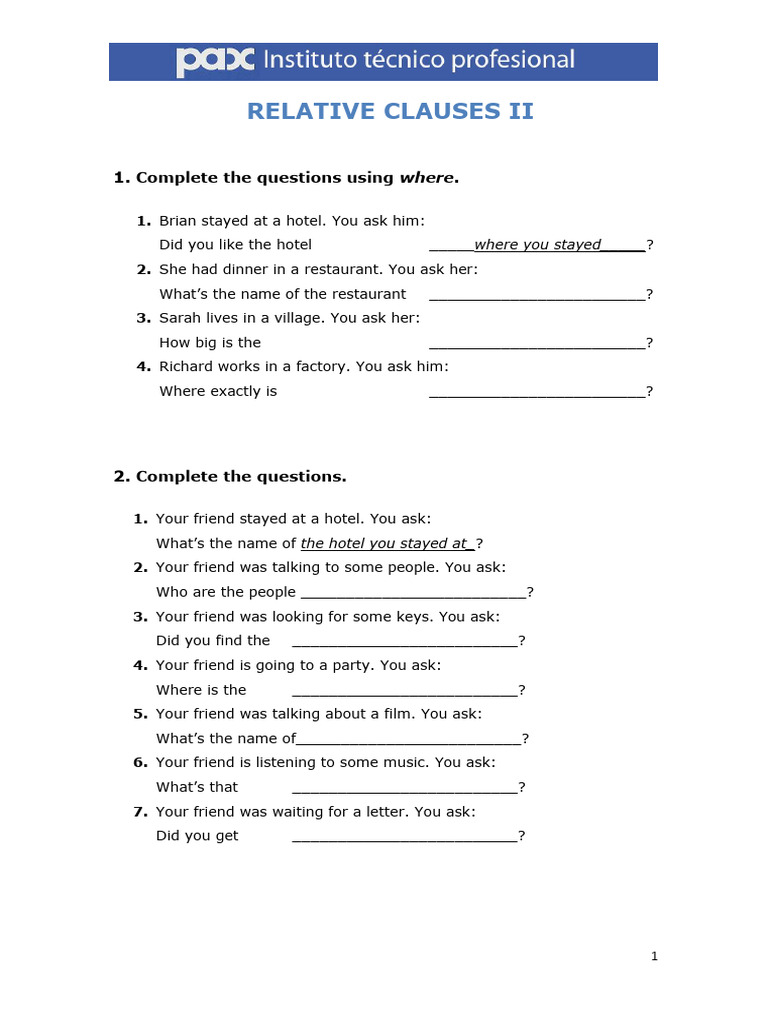 Relative Clauses Ii | PDF | Language Arts & Discipline