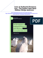Download Performances Of Authorial Presence And Absence The Author Dies Hard 1St Ed Edition Silvija Jestrovic all chapter