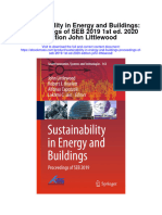 Sustainability in Energy and Buildings Proceedings of Seb 2019 1St Ed 2020 Edition John Littlewood Full Chapter