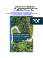 Sustainability Analytics Toolkit For Practitioners Creating Value in The 21St Century 1St Edition Renard Siew Full Chapter