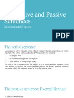 Active and Passive Voice Tense Direct and Indirect speech