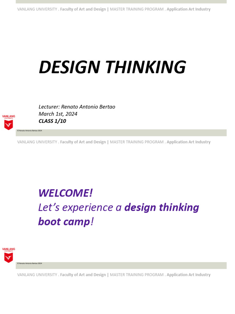 2024 - Class 3 Design Thinking - Lecture 1 | PDF | Design Thinking ...