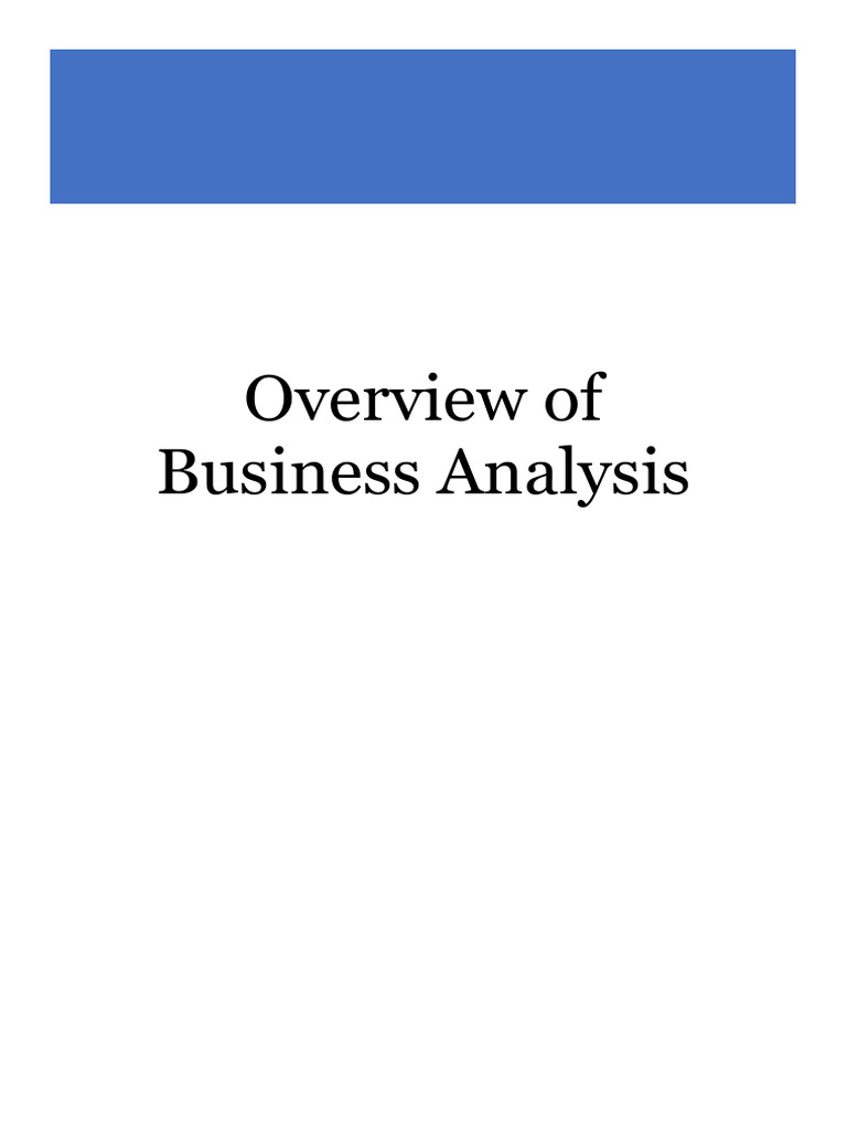 1 - Overview of Business Analysis | PDF | Business Analysis | Agile ...