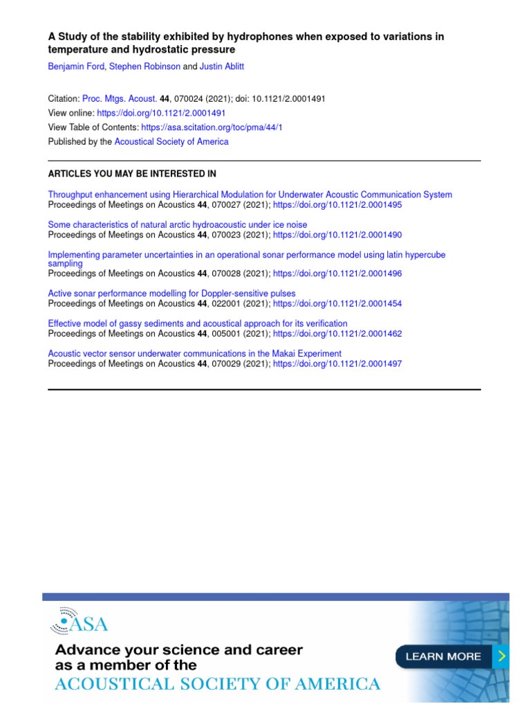 Depth Variation of Sensitivity | PDF | Calibration | Metrology