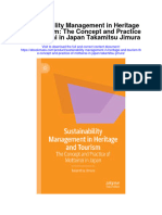 Sustainability Management in Heritage and Tourism The Concept and Practice of Mottainai in Japan Takamitsu Jimura Full Chapter