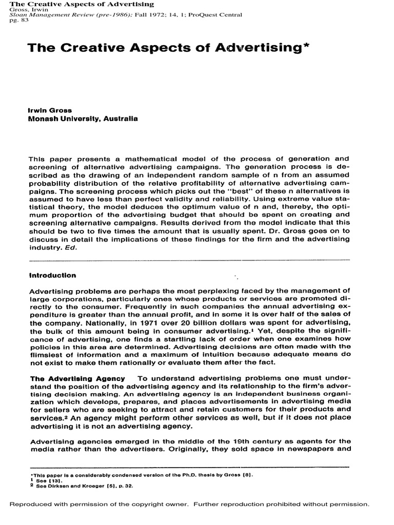 Creative Aspect Advertising Download Free Pdf Copyright
