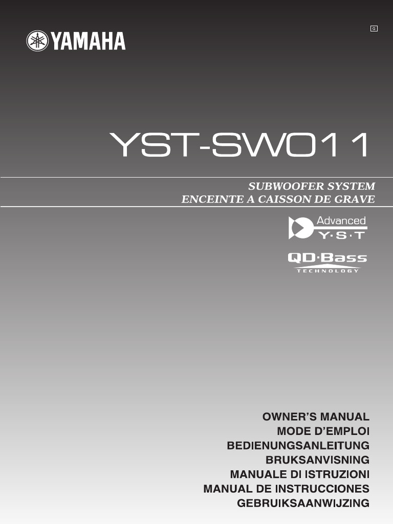Precauciones para Yamaha YST-SW011 | PDF | Altoparlante | Amplificador