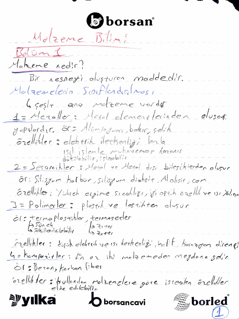 Malzeme Bilimi Vize Calisma Kagidi Pdf