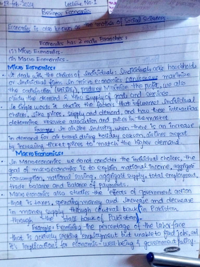 Micro Economics Notes Pdf