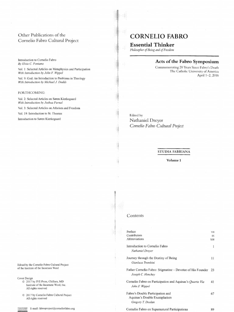 Cornelio Fabro's Metaphysical Insights | PDF | Thomas Aquinas | Natural Law