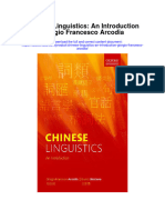 Chinese Linguistics An Introduction Giorgio Francesco Arcodia Full Chapter
