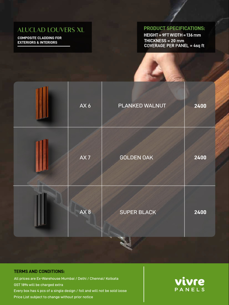 Vivre Aluclad Louvers Price List | PDF