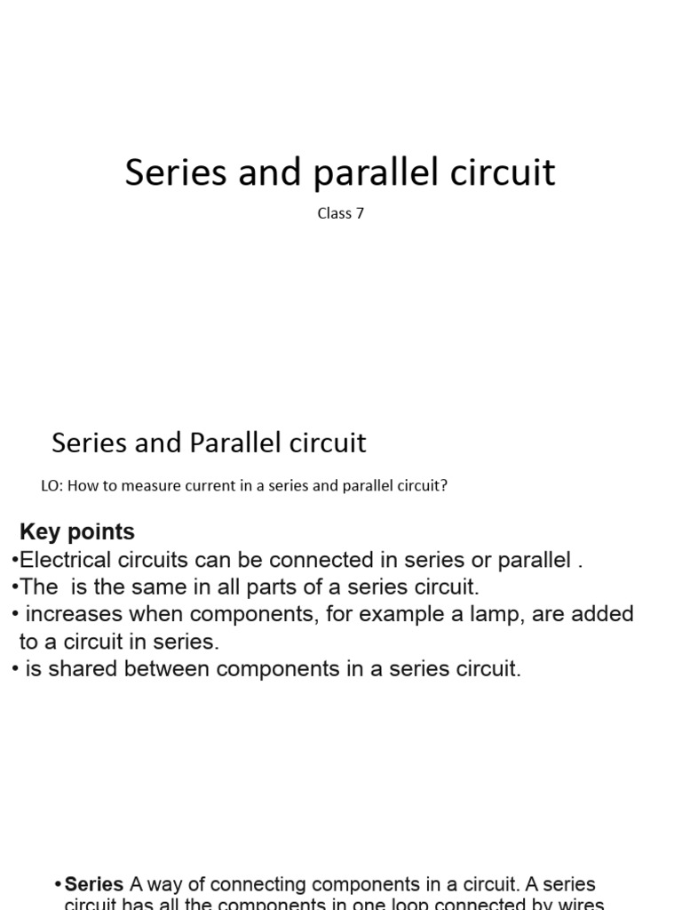 Series and parallel circuits Circuit Diagram