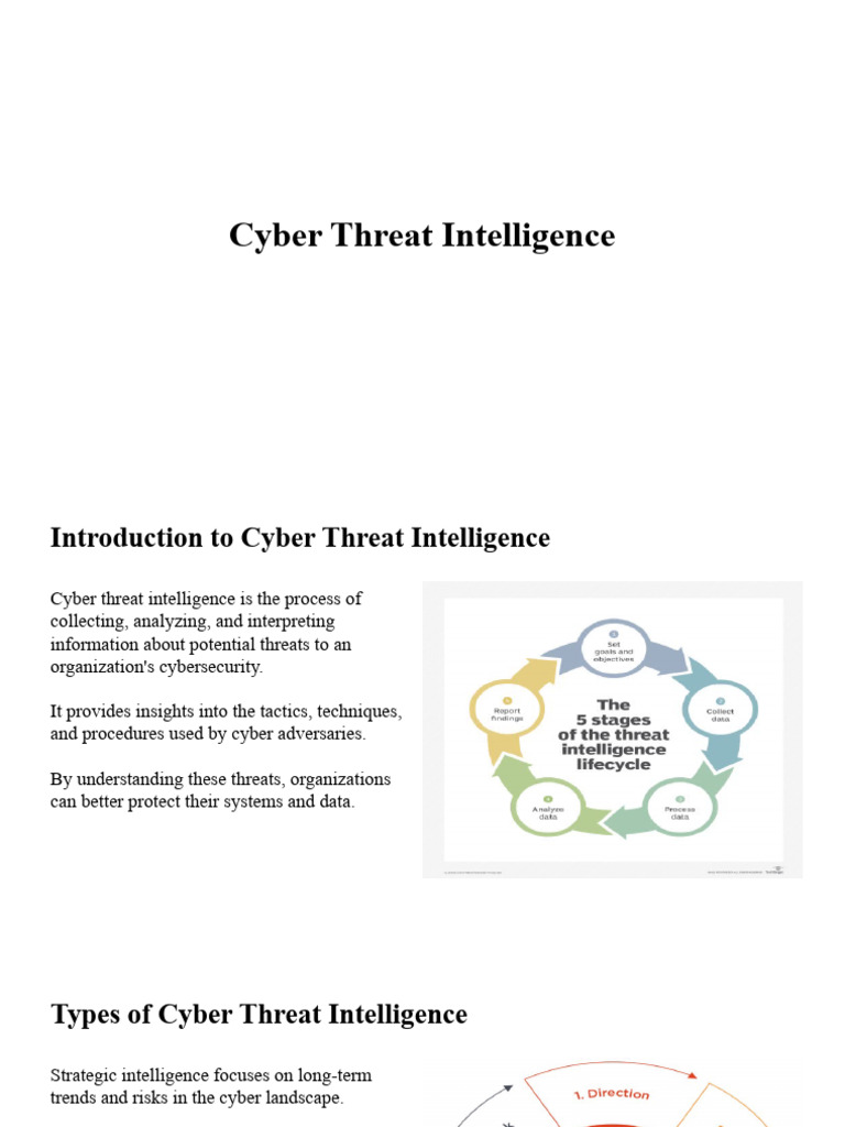 Understanding Cyber Threat Intelligence | PDF | Threat (Computer ...