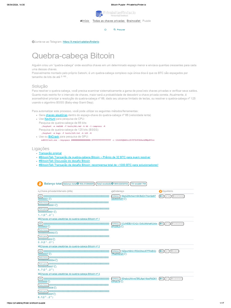 Bitcoin Puzzle - PrivateKeyFinder - Io | PDF | Sistema de processamento  distribuído | Tecnologia financeira