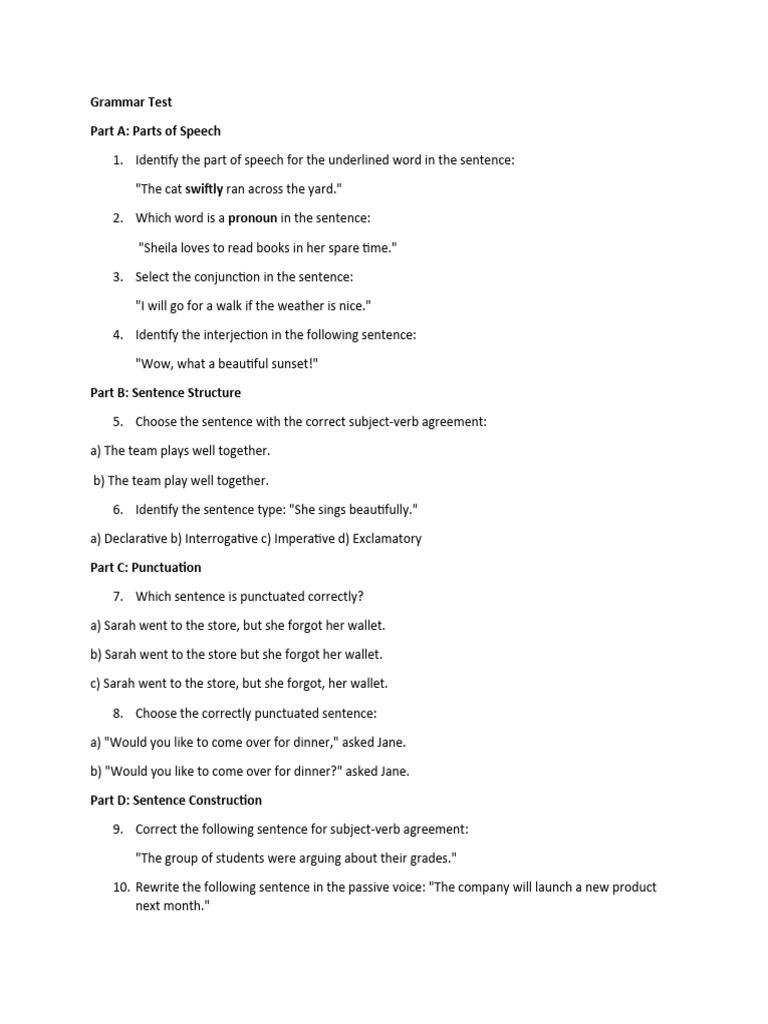 grammar-test-pdf-verb-sentence-linguistics
