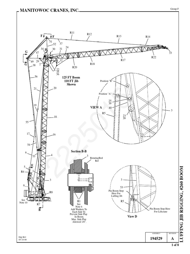 Luffing Jib Rigging for #260 Boom | PDF | Crane (Machine)