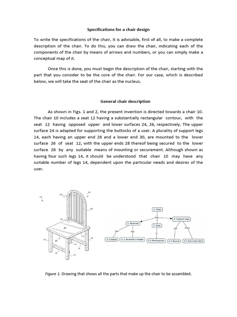 Chair Design Specifications Document | PDF | Chair | Contour Line