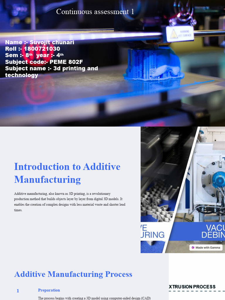 Introduction to Additive Manufacturing | PDF | 3 D Printing | Design