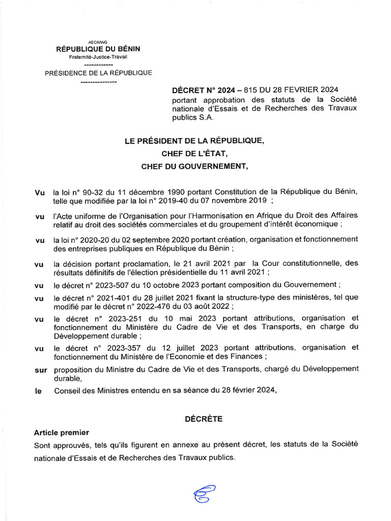 Decret 2024 815 | PDF