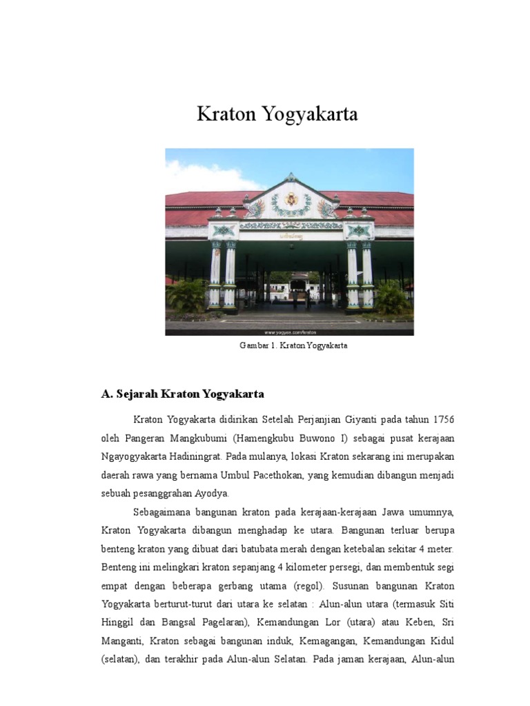 Contoh Laporan Study Tour Ke Keraton Yogyakarta Seputar