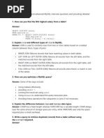 Complete Basic and Advanced MySQL Interview Answers!!