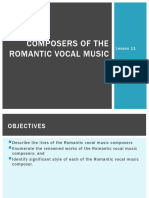 Composers of the Romantic Vocal Music