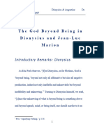 The God Beyond Being in Dionysius and Marion