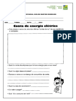 Cálculo de Consumo de Energia Elétrica