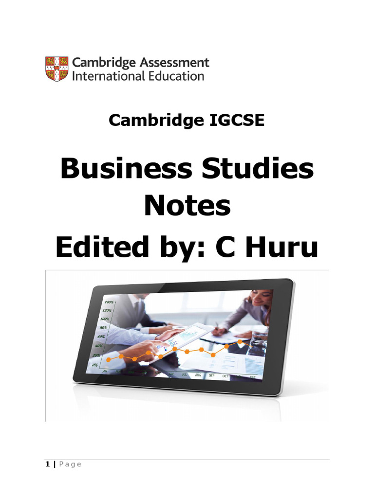 IGCSE Business Studies Notes 2024 | PDF | Business | Sole Proprietorship